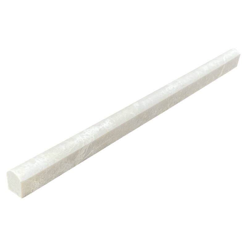 Creamy Marble 0.62" x 12" Pencil Liner - Sample - White
