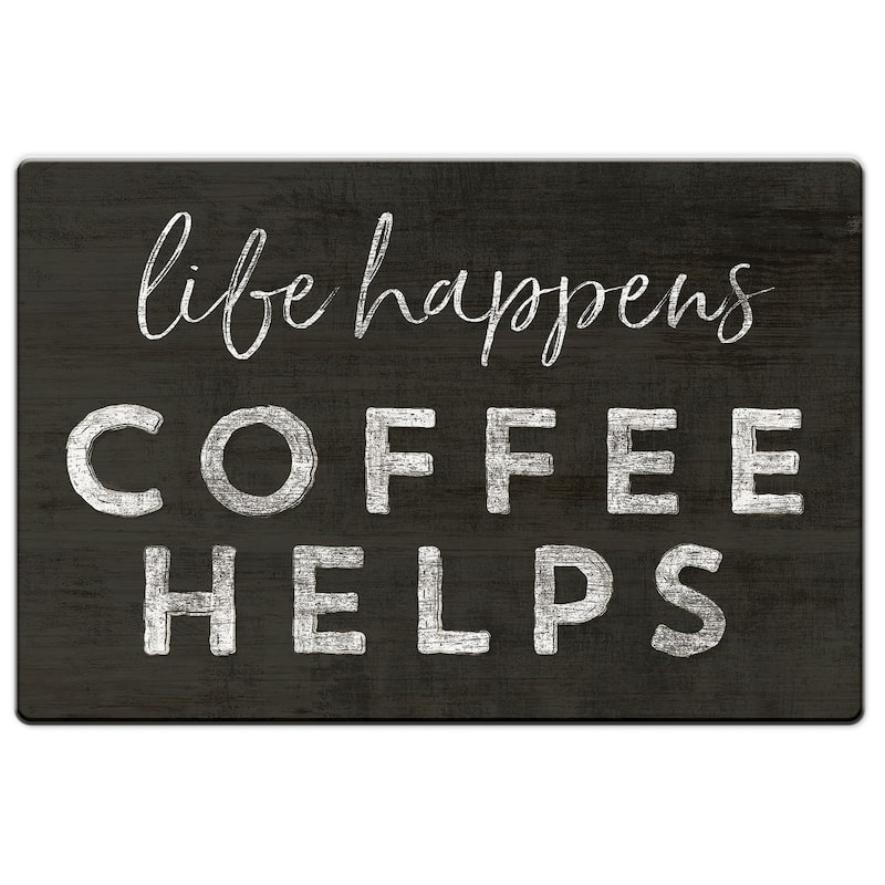Decorative Anti-Fatigue Memory Foam Mats 30" x 20" - Coffee Helps - 30x20x1.07