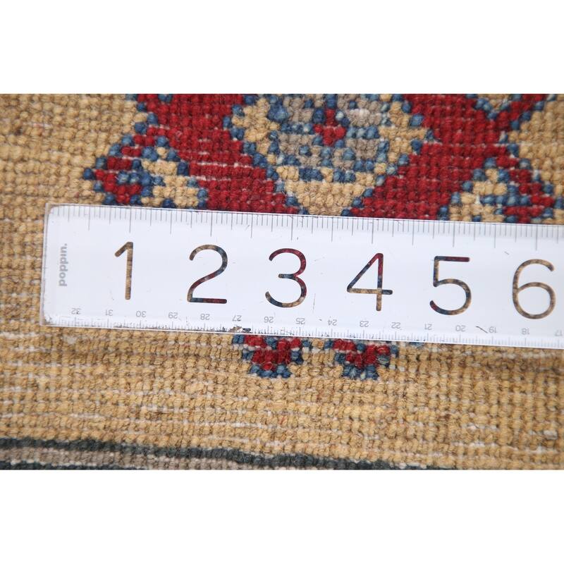 Hand Knotted Oriental 100% Wool Carpet Traditional Geometric Red Kazak Area Rug - 9' 8'' X 6' 7''