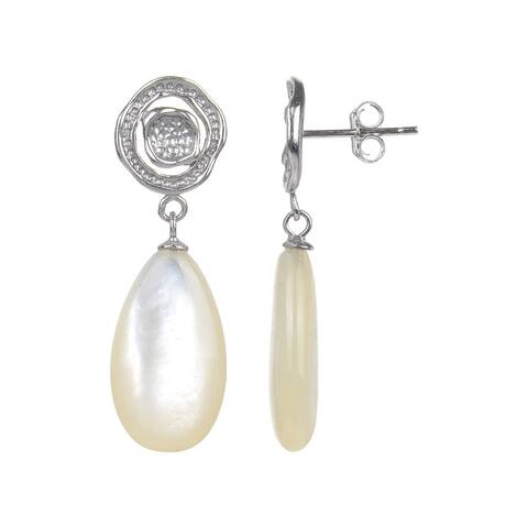 Sterling Silver with Mother Of Pearl Dangle Earrings