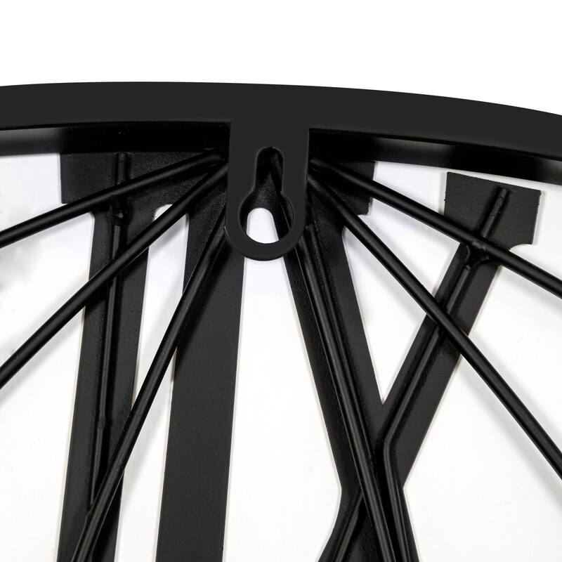 36" Round Metal World Map Wall Clock