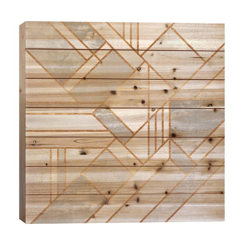 Gold City Print On Wood by Elisabeth Fredriksson - Multi-Color - 26x26x1.5
