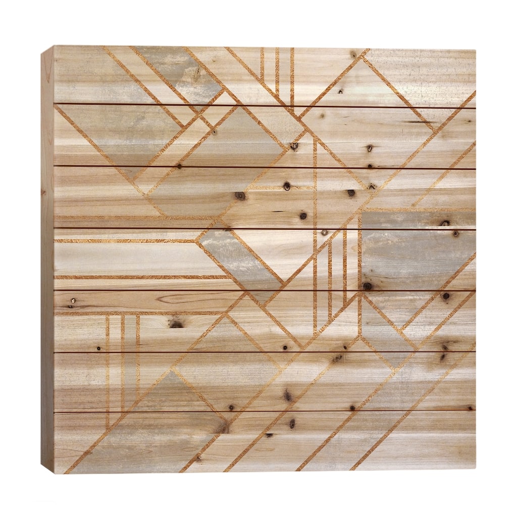 Gold City Print On Wood by Elisabeth Fredriksson - Multi-Color
