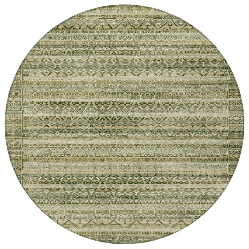 HomeRoots Striped Transitional Rectangle Outdoor Rug