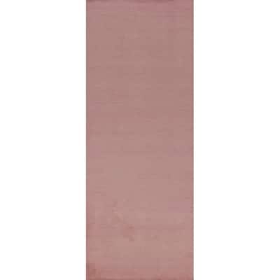 Hand Knotted Oriental 100% Wool Carpet Modern Solid Pink Gabbeh Runner Rug - 10' 1'' X 3' 1''