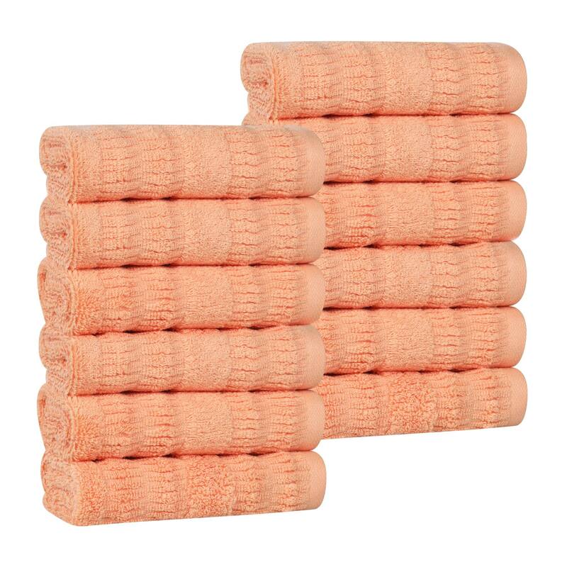 Superior Mika Smart Twist Viscose Cotton Blend Face Towels Washcloths, Set of 12