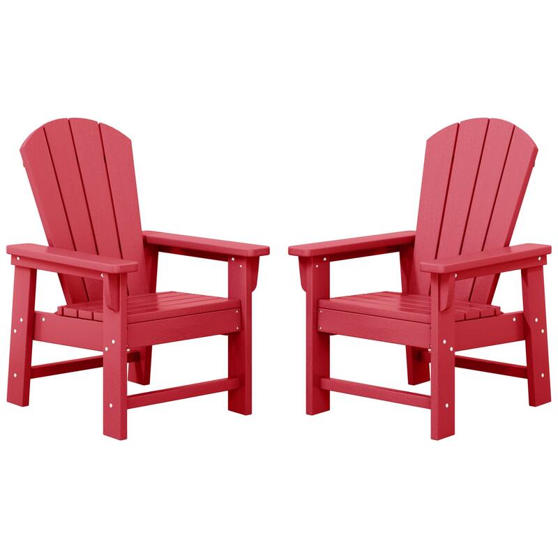 Laguna Kids Outdoor Poly Adirondack Chair (Set of 2) - Red