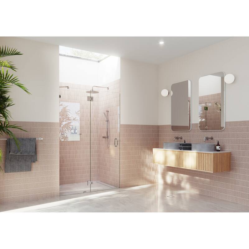 Glass Warehouse GW-GH-47 Halo 78" High x 47" Wide Hinged Frameless - Chrome