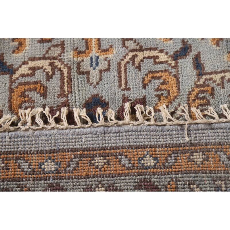 Heriz Serapi Indian Octagon Area Rug Hand-knotted Wool Carpet - 6'0"x 6'1"