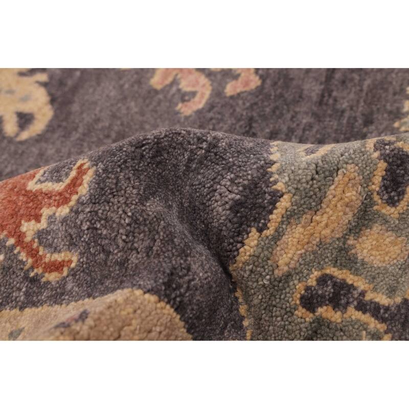 ECARPETGALLERY Hand-knotted Modern Oushak Charcoal Wool Rug - 8'0 x 9'11