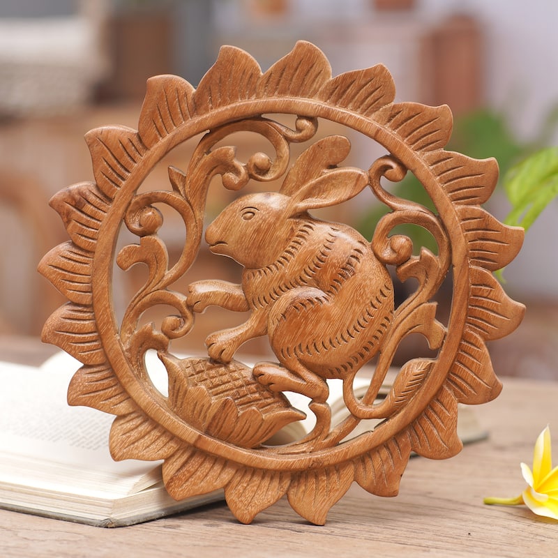 Novica Handmade Adorable Wood Relief Panel