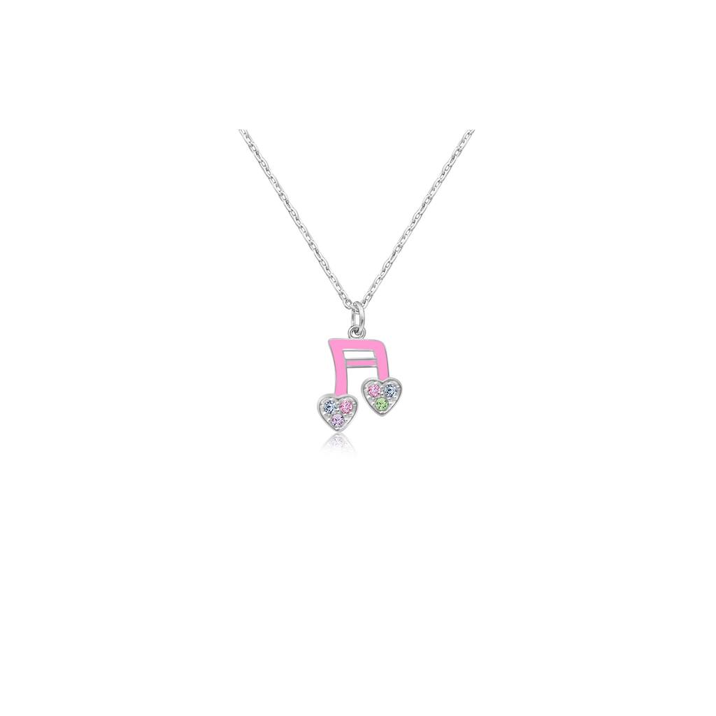 Note Crystal White Gold Palladium Plating Hypoallergenic Kids Necklace