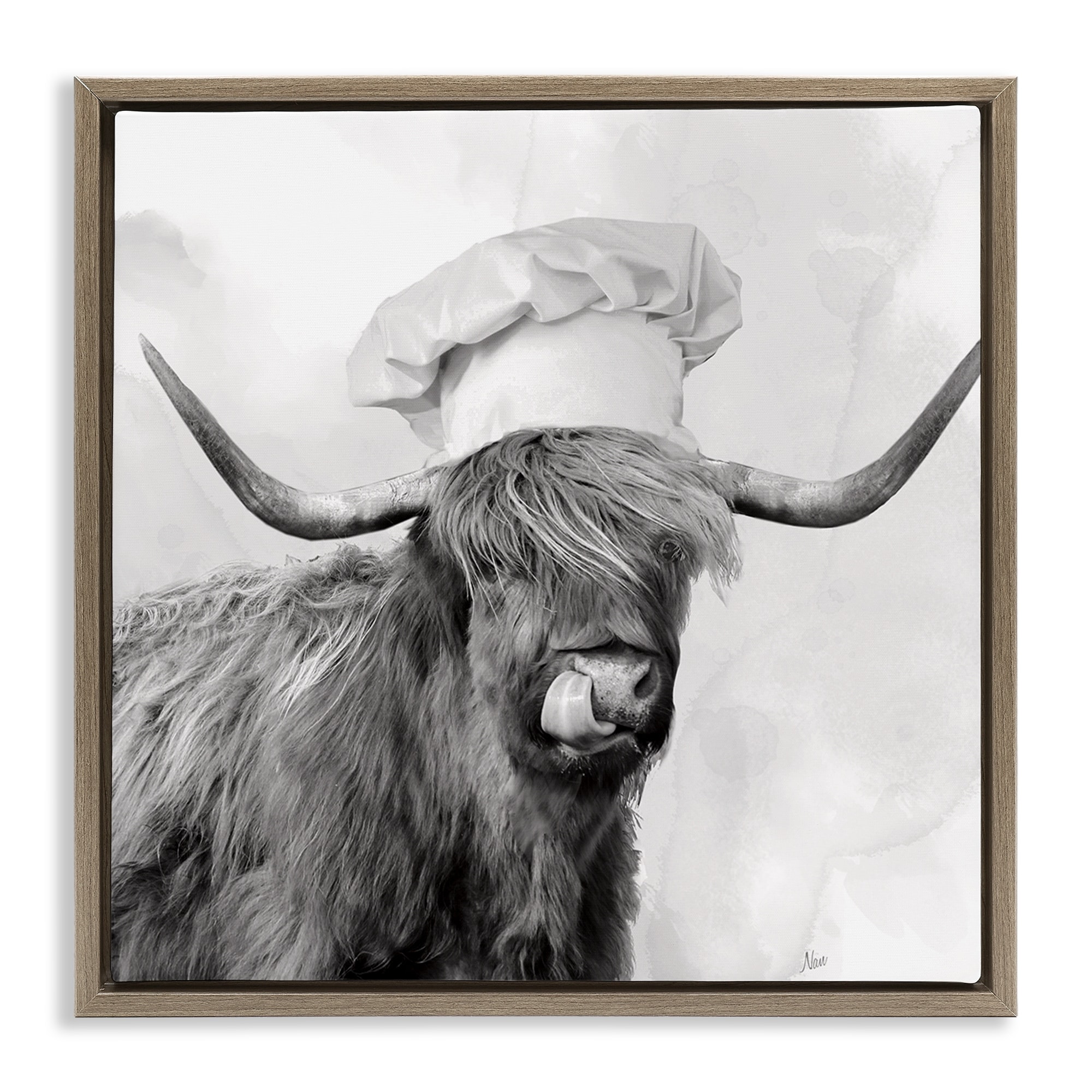Stupell Kitchen Chef Cattle Framed Floater Canvas Wall Art Design By Nan