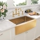 preview thumbnail 6 of 11, DORNBERG 36 Inch Gold Farmhouse Sink Apron Curved Front Kitchen Sink