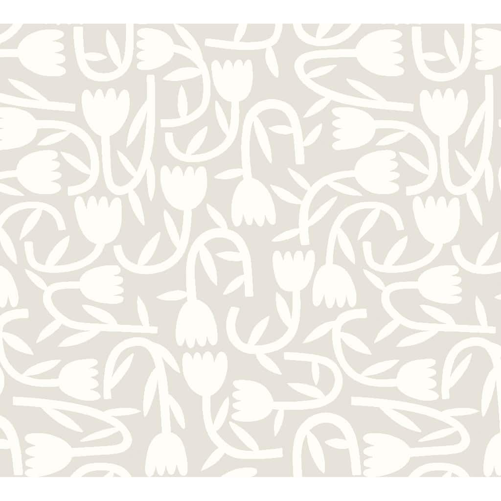 Aino Taupe Tiny Tulip Wallpaper