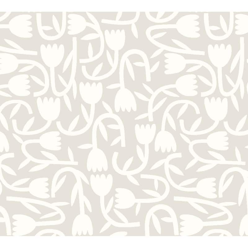 Aino Taupe Tiny Tulip Wallpaper