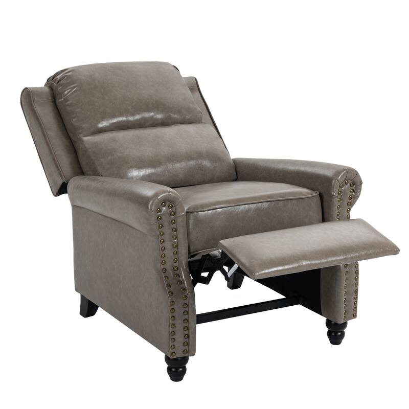 2 Set Modern Padded Seat Recliner Chair with PU Leather/Fabric