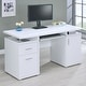 preview thumbnail 3 of 31, Tracy 55-inch 2-drawer Office Computer Desk White