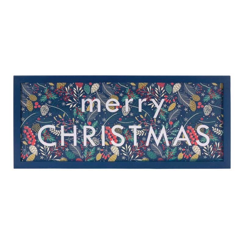 Framed "Merry Christmas" Wall Sign - 30" - Multi-Color