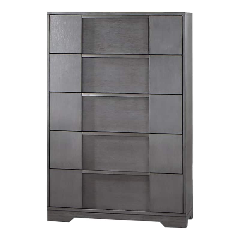 Furniture of America Tona Contemporary 6-Piece Grey Wood Storage Platform Bedroom Set with LED Lights