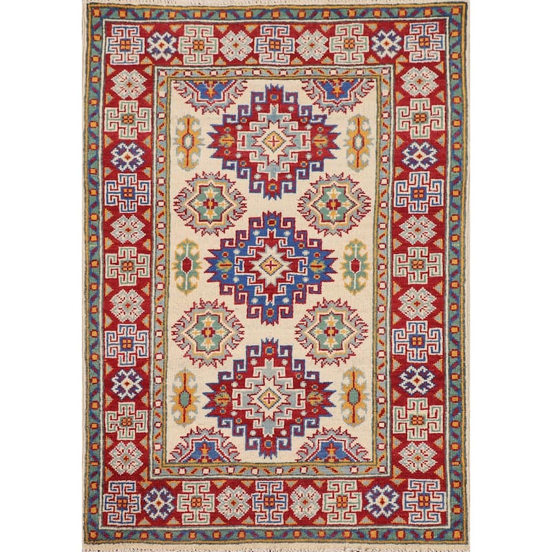 Kazak Oriental Accent Rug Handmade Bedroom / Foyer Wool Carpet - 2'9" x 3'11"