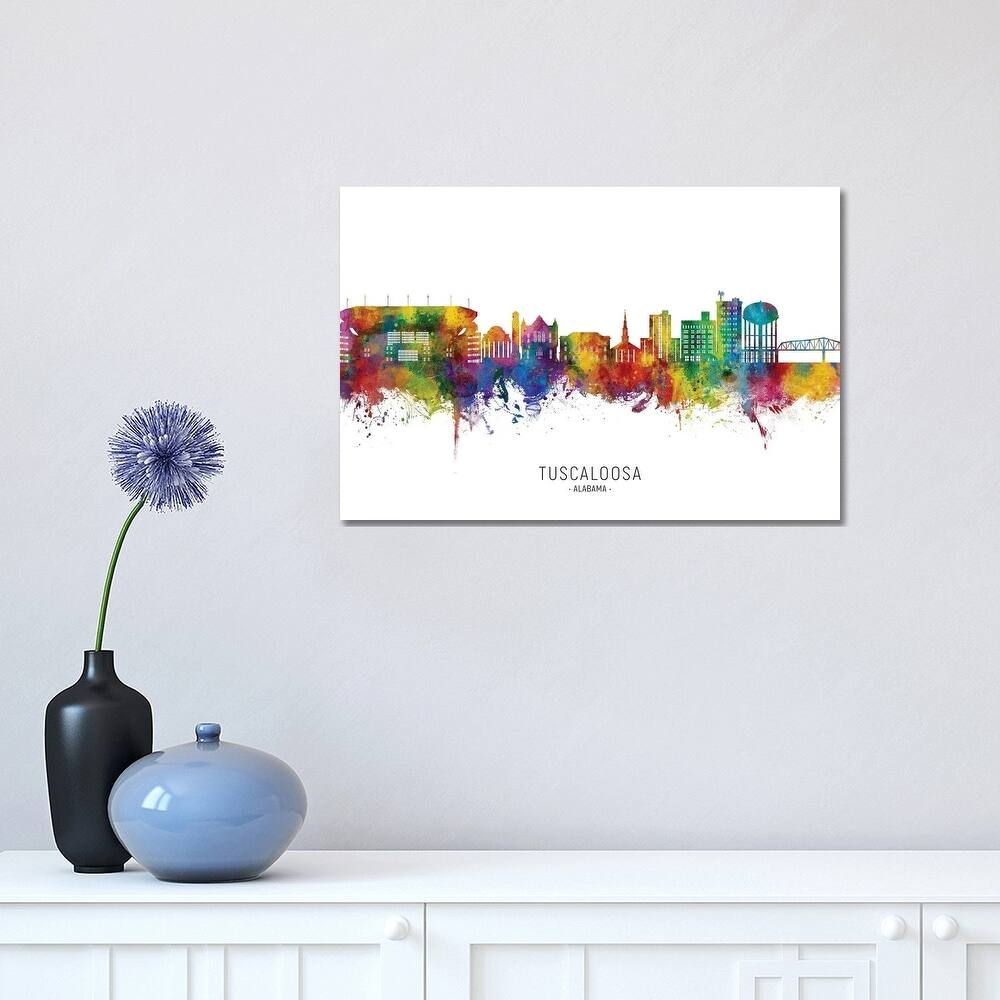 iCanvas "Tuscaloosa Alabama Skyline City Name" by Michael Tompsett Canvas Print
