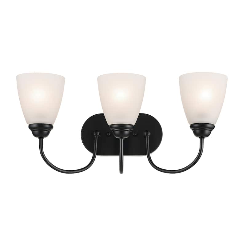 Kichler Lighting Jolie 3-Light Vanity Light with Satin Etched Glass in Black