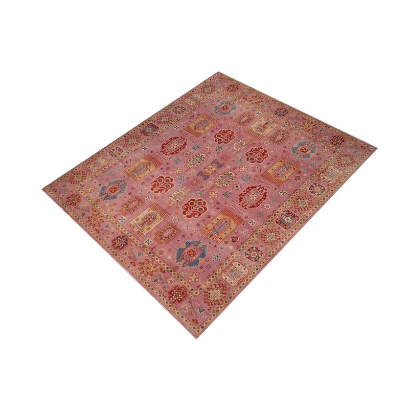 Bohemian Kazak Elijah Purple/Purple Wool Rug - 8'2'' x 9'7''