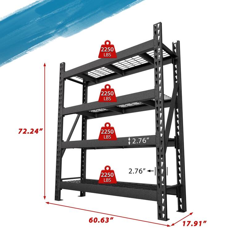 VEIKOUS Heavy Duty Metal Shelving Unit, 9000LBS Capacity, Adjustable Garage Storage Shelves for Pantry & Garage Organization