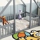 preview thumbnail 14 of 25, Twin Size Solid Wood House-Shaped Floor Bed with Fence and Guardrails