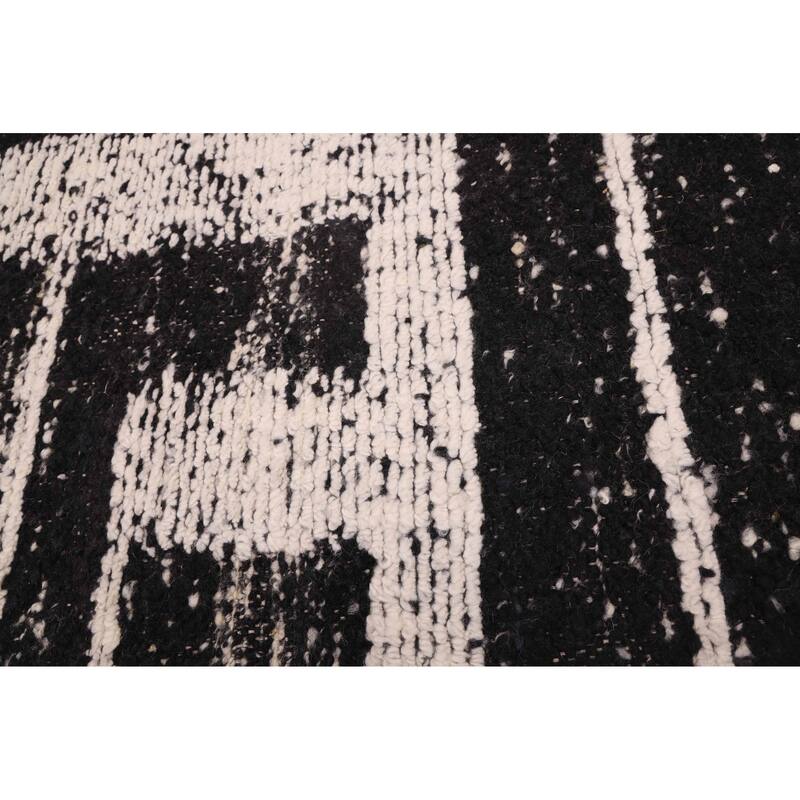 ECARPETGALLERY Hand-knotted Looma Black, White Wool Rug - 8'3 x 9'9