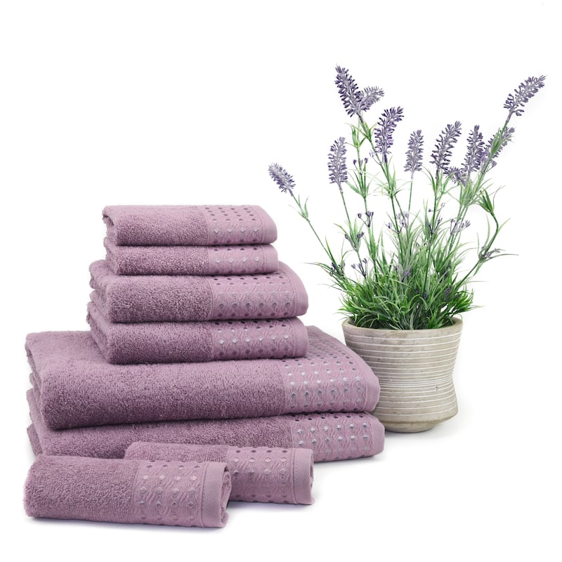 East'N Blue Petek Turkish Cotton Bath Towel Set (Set of 8) - (2 Bath Towel, 2 Hand Towel, 4 Washcloth)