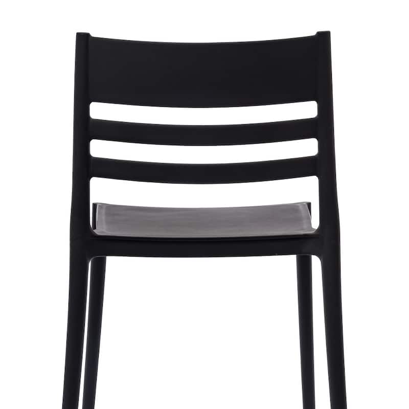 Commercial All-Weather Resin Patio Stack Chair with Slatted Backrest - 19.75"W x 20.75"D x 31.75"H