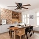 preview thumbnail 4 of 17, 48" Antique Wooden 5-Blade Black Flush Mount Ceiling Fan with Light