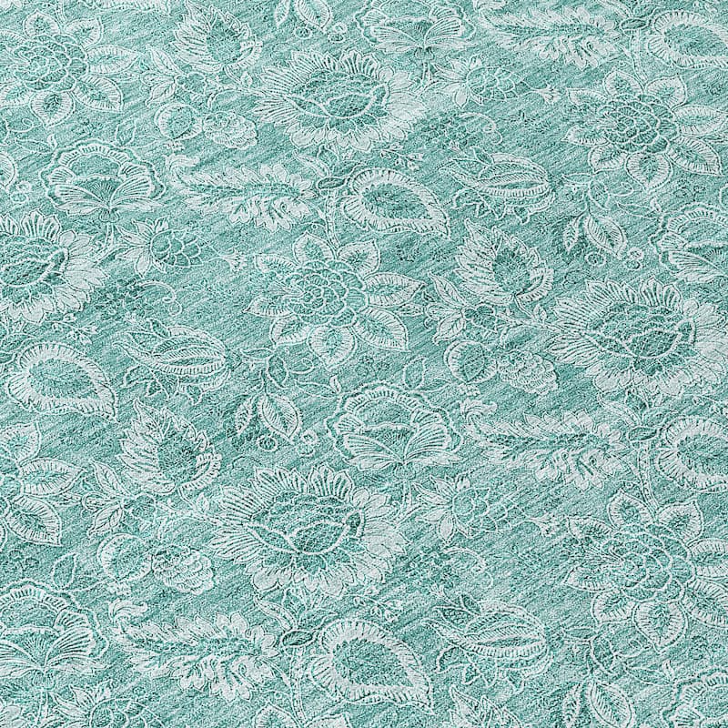 Machine Washable Indoor/ Outdoor Chantille Floral Rug