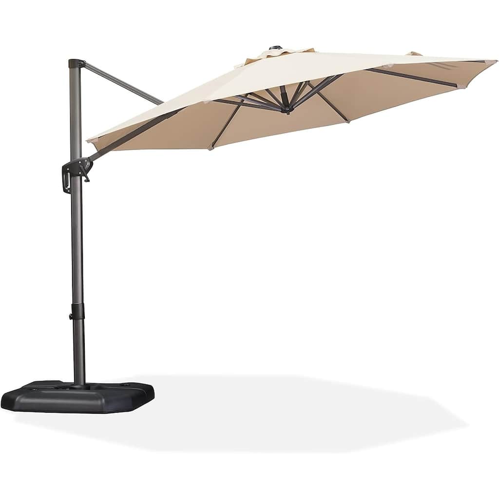 PURPLE LEAF 10 ft 360 Degree Rotation Patio Umbrella With Base