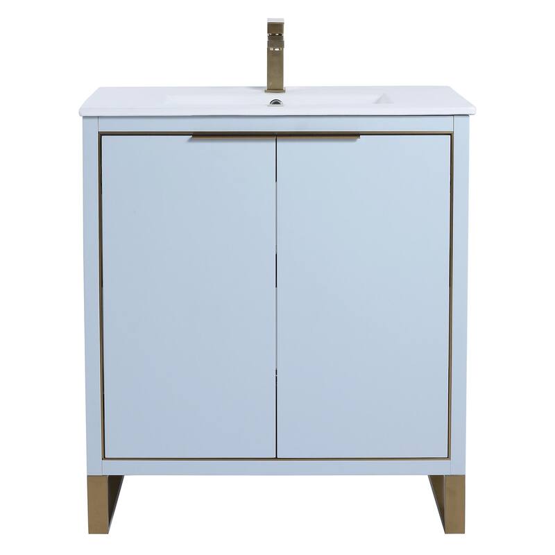 Fine Fixtures Opulence Collection Bathroom Vanity with White Ceramic Sink