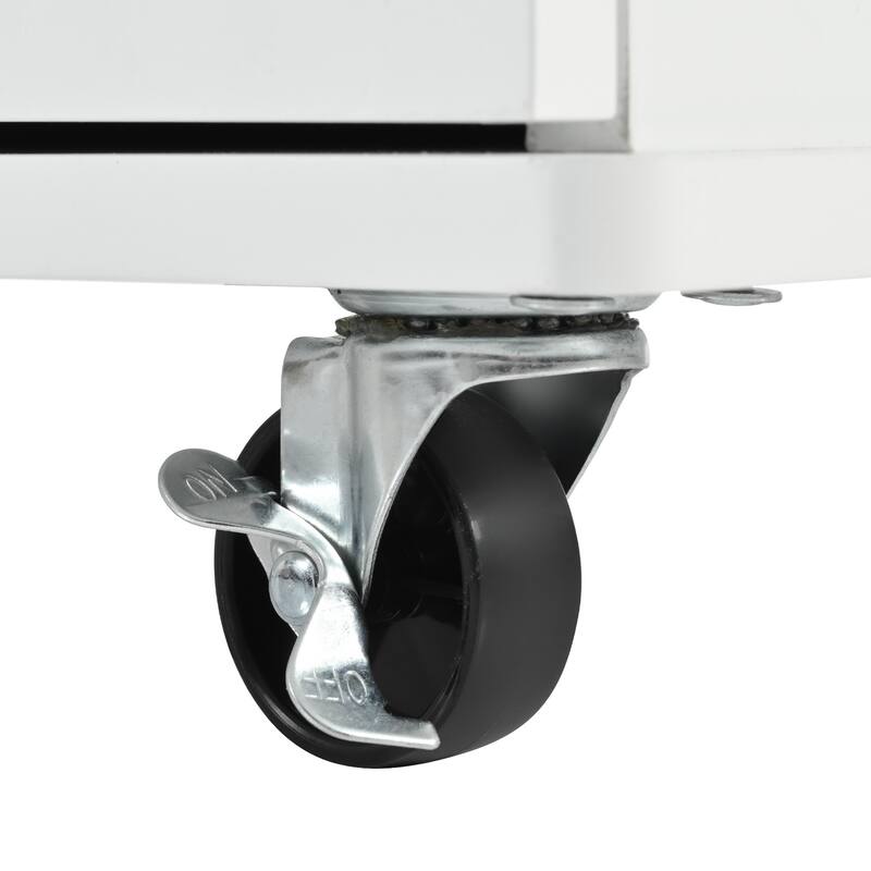 46'' Kitchen Island with Drop Leaf, 3 Tier Pull Out Cabinet Organizer, Towel Rack and 2 Drawers - 46'' x 29.5'' x 37''