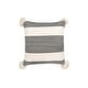 preview thumbnail 5 of 4, Cotton and Chenille Woven Striped Pillow with Tassels