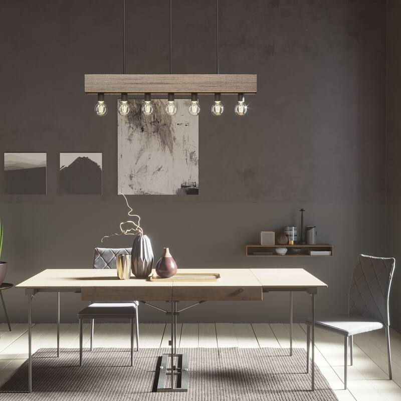 Hunter Donelson Linear Chandelier - Rustic, Farmhouse, Industrial - Kitchen Island, Dining Room