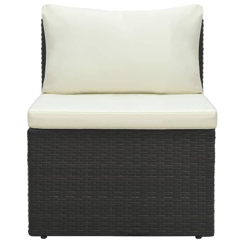 vidaXL Patio Lounge Set Garden Outdoor Sofa with Cushions 4 Piece PE Rattan - 70.9" x 24.8" x 26"