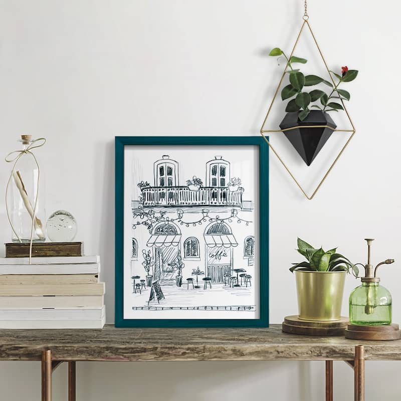 Italian Street Sketch II -Framed Print w/glass-Cherry Red