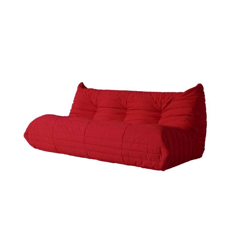 69 Inch Armless Teddy Fabric Soft Sofa Modern Couch