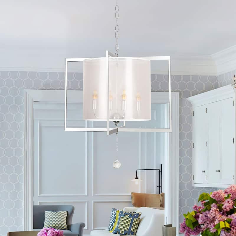 4-light Geometric Pendant - Chrome
