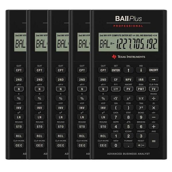 Shop Texas Instruments Iibapro Clm 4l1 A 5 Pack Texas Instruments Ti Ba Ii Plus Professional Financial Calculator 10 Digit S Overstock 28179109