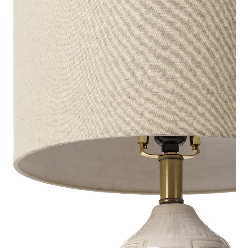Oliver Ceramic Distressed Table Lamp - 25"H x 13"W x 13"D