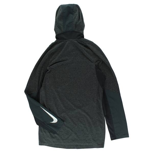 Shop Nike Mens Hyper Elite Hooded Shooter Basketball Shirt Black