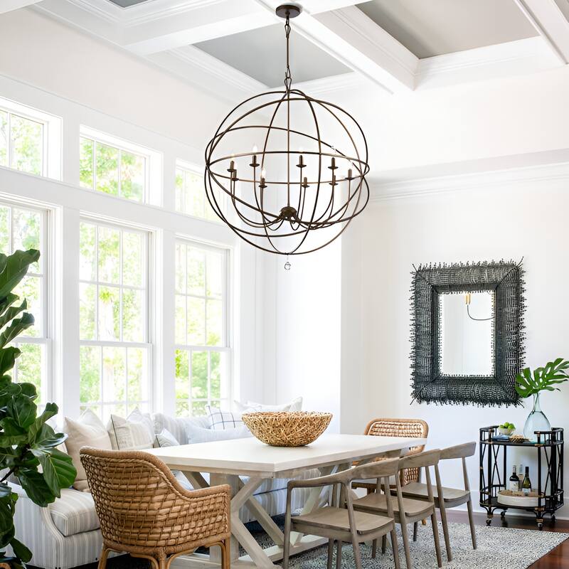 9 - Light Large Dimmable Globe Chandelier Oversized
