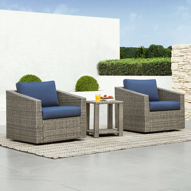 Oakley Outdoor Wicker Patio Furniture Swivel Chair