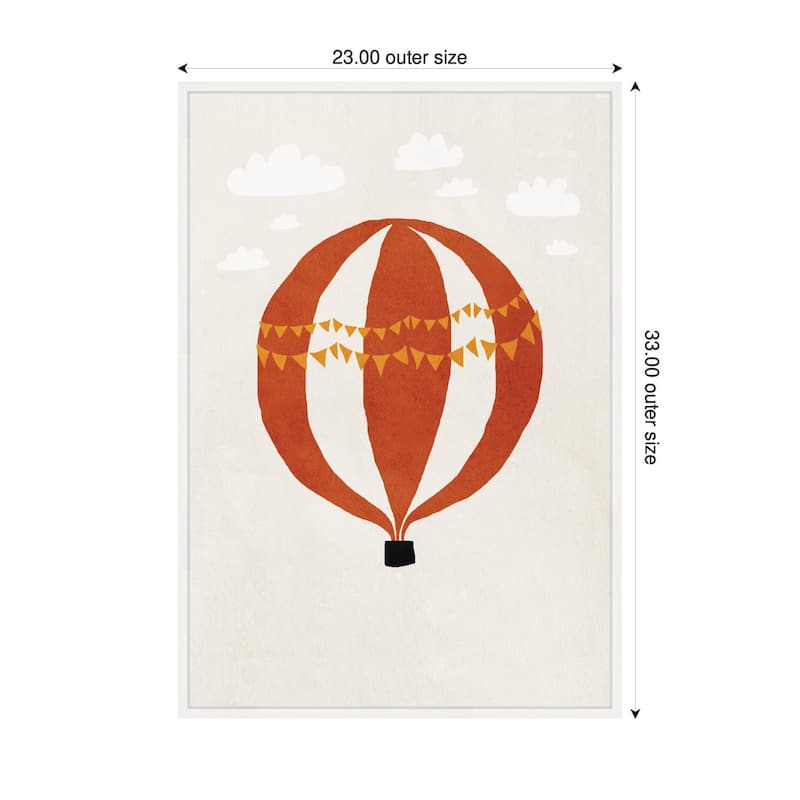 Kate and Laurel Hot Air Balloon II by July Art Prints Framed Canvas Wall Art Print
